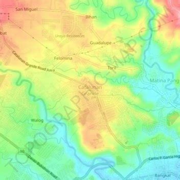 Catalunan Grande topographic map, elevation, terrain.